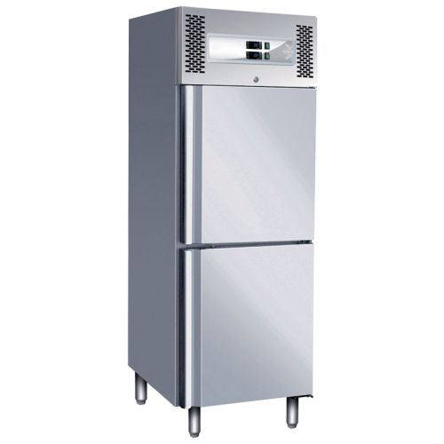Dulap frigorific/congelator vertical inox, dublu compartimentat, 237+237 lt
