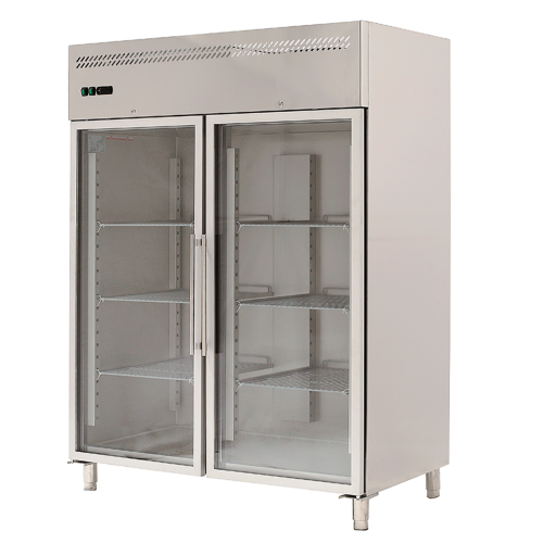Dulap frigorific vertical inox cu 2 usi din sticla, 1300 lt