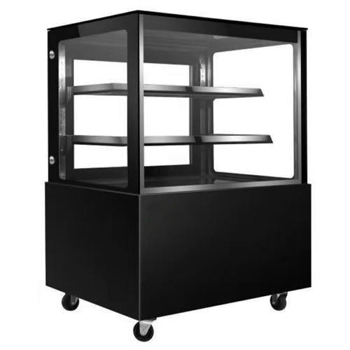 Vitrina frigorifica orizontala, cofetarie, RAL9005 Negru geam drept, ventilata, 90 cm
