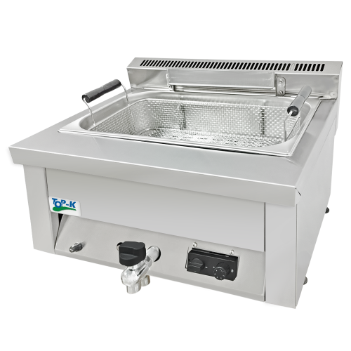 Friteuza profesionala pe gaz, 1 cuva 16 lt pentru gogosi, covrigi, debuseu, 60*50*38 cm