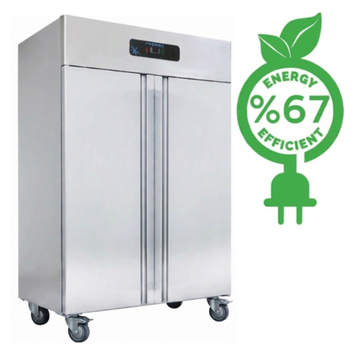 Dulap congelator vertical FRENOX cu 2 usi, set de roti, filtru magnetic, pedala pentru deschiderea usii, Eficienta Energetica, 1400 lt