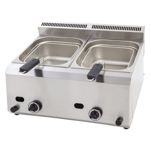 Friteuza pe gaz cu 2 cuve 2x8 litri