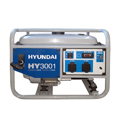 Generator de curent monofazic 2,8 kW Hyundai HY3001, prize iesire :2 x 230V / 16A (AC)