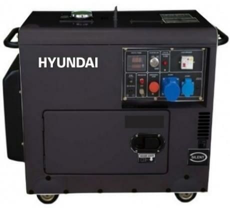 Generator de curent monofazat cu motor diesel Hyundai DHY8601SE putere maxima 6,4 kVA, AVR, carcasa insonorizata, diesel,rezervor 12 l
