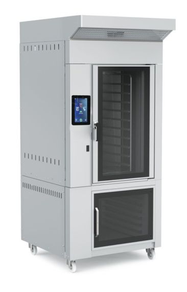 CUPTOR PROFESIONAL BRUTARIE / PATISERIE ROTATIV PE GAZ DIN INOX CU CONVECTIE SI DOSPITOR - 10 TAVI 40*60