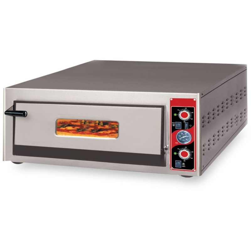 Peruse Hinder double Cuptor electric pentru pizza, cu o camere de coacere si panou de control  analog - 4 pizza / 30 cm | Horeking