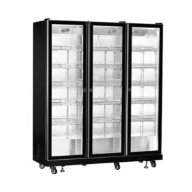 Vitrină frigorifică LC-1654, 1065L, 0-10°C, 3 uși din sticlă, Neagră, design premium