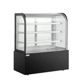 Vitrină frigorifică cofetărie DG-1800FYH, 760L, 2-8°C, sticlă curbată, Neagra