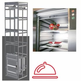 Lift de bucatarie Montcharge 150 kg, 3 statii, cabina inox 900x900x900 mm
