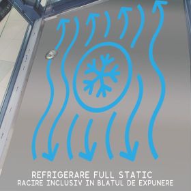 Vitrina frigorifica pentru carne, specialitati, mezeluri 135 cm, Gri Antracit RAL7016, iluminare LED rece, FULL STATIC, motor silentios
