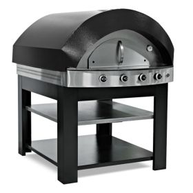 Cuptor profesional gaz, 4 pizza 30 cm - Negru+SUPORT INCLUS