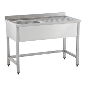 Spalator cu 1 cuva pe partea stanga si picurator, inox, 140*60*85 cm