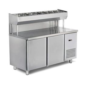 Masa preparare pizza, profesionala, inox, 8 cuve, 300 lt, 150*80*85/135 cm