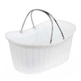 Cos lux cosmetice cu 2 manere - 12 lt, alb