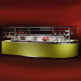 Vitrina calda Jordao cu incalzire pe blat pentru patiserie 0.90 m Simply