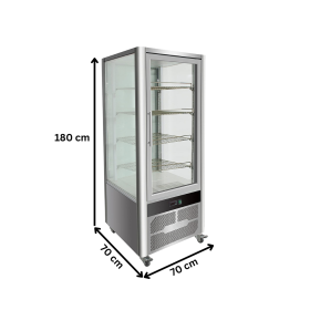 Vitrina frigorifica verticala, pentru cofetarie, profesionala, 408 lt, 70*70*180 cm