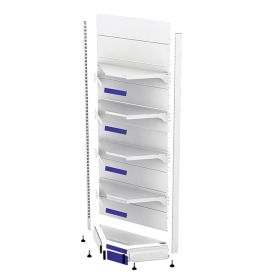 Raft metalic de perete coltar interior H220 baza 50 cm si 4 polite de 40 cm