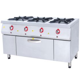 Masina de gatit pe gaz, inox, cu 3 arzatoare si cuptor, 150*64*85 cm