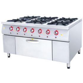 Masina de gatit pe gaz, inox, cu 6 arzatoare si cuptor, 150*104*85 cm