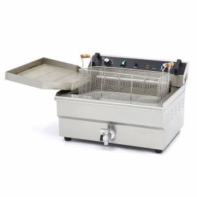 Friteuza electrica profesionala MAXIMA, de banc, cu debuseu, 1 cuva, 20 lt, 4.5 kW, 52*59*36 cm