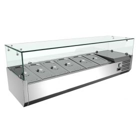Vitrina ingrediente, inox, 6 cuve GN1/4, 140*33*43 cm