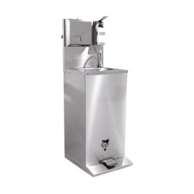 Statie mobila de spalare a mainilor, inox, cu actionare la pedala, 50*65*90 / 140 cm