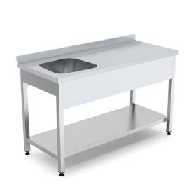 Spalator cu 1 cuva pe partea stanga, picurator si polita inferioara, inox, 120*70*85 cm