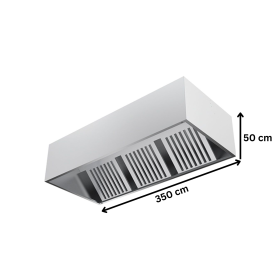 Hota inox cubica de perete cu filtre 350*90*50