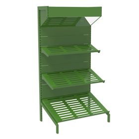 Raft metalic pentru fructe si legume 120*80*240 cu 3 polite si pazie oglinda