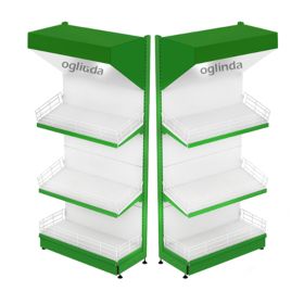Raft metalic legume fructe 70*227h cm baza 60 cm 2 polite si pazie oglinda