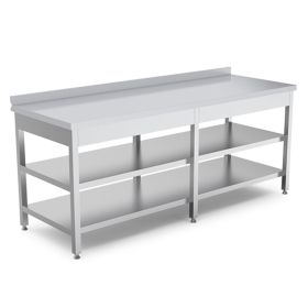 Masa de lucru inox cu polita intermediara si inferioara 140*70*85