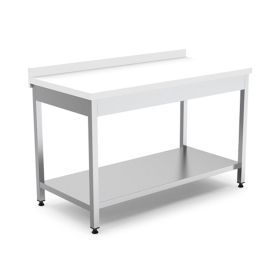 Masa de lucru inox cu blat din polietilena si polita inferioara 140*70*85