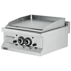 Grill pe gaz profesional, inox, cu suprafata neteda, 60*64*29 cm