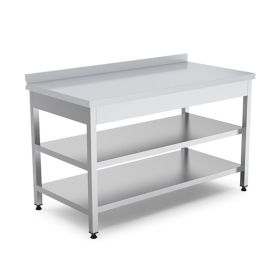 Masa de lucru inox cu polita intermediara si inferioara 120*70*85