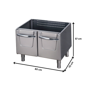 Dulap dublu neutru inchis OZTI, inox, 80*70*57 cm