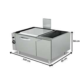 Cuptor profesional, pe gaz, inox, cu dulap inchis, 3*GN 2/1