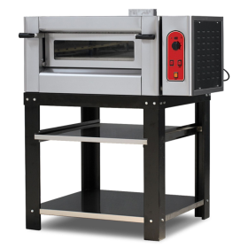 Cuptor profesional pizza pe gaz, 1 vatra, 9 pizza diametru 30 cm, suprafata de coacere din samota