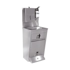 Statie de spalare a mainilor, inox, cu actionare la pedala, 50*45*85 / 135 cm