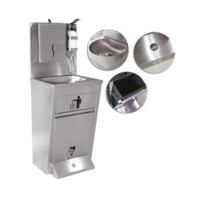 Statie de spalare a mainilor, inox, cu actionare la pedala, 50*45*85 / 135 cm