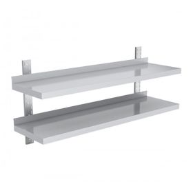 Polita inox dubla de perete ajustabila