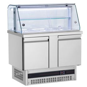 Salad bar 3 GN 1/1 cu 2 usi si geam panoramic, 239 lt.