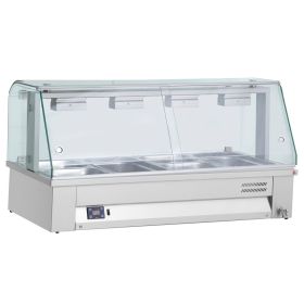 Bain-marie de banc, cu geam panoramic, 2 cuve, 72*65*65 cm