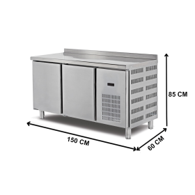 Masa rece, profesionala, inox, 2 usi, 150*60*85 cm
