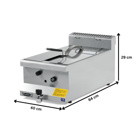 Friteuza gaz profesional, inox, cu 1 cuva, 10 lt