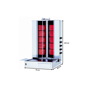 Aparat shaorma kebab electric KALITEGAZ cu 5+5 arzatoare