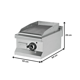 Grill electric profesional, inox, cu suprafata striata, 40*64*29 cm