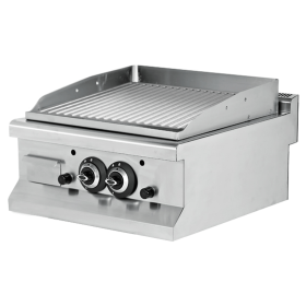 Grill electric profesional, inox, cu suprafata striata, 60*64*29 cm