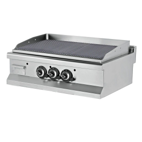Grill electric profesional, inox, cu suprafata striata, 90*64*29 cm