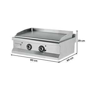 Grill electric profesional, inox, cu suprafata neteda cromata, 90*64*29 cm