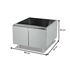 Dulap neutru dublu cu usi batante, inox, 80*57*57 cm